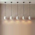 5 Archy Pendant Set — white, black cord — More Circular