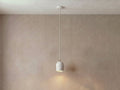 Archy Pendant Mini — white, linen cord — More Circular