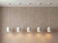 5 Archy Pendant Set — white, linen cord — More Circular