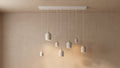 7 Cluster Long — white, linen cord — More Circular