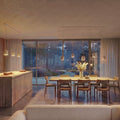 3 Archy Dine above a kitchen island and 5 Archy Dine above a dining table
