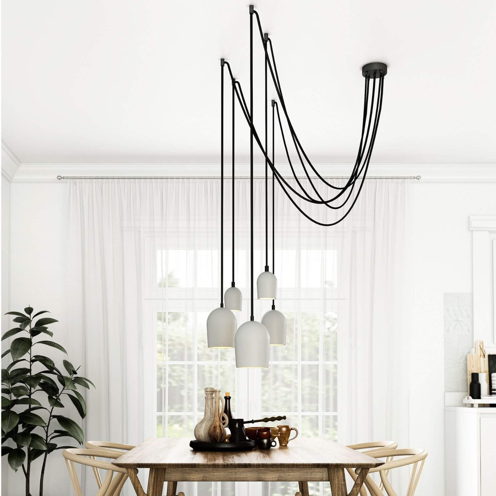 Ceramic circular lights 5 white archy cluster set with long cord more circular 2024.