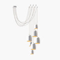 Circular contemporary lighting 7 white archy cluster set with long cord more circular 2024.